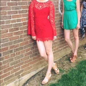 Free People Red Lace Dress 🚨3 days left to buy 🚨